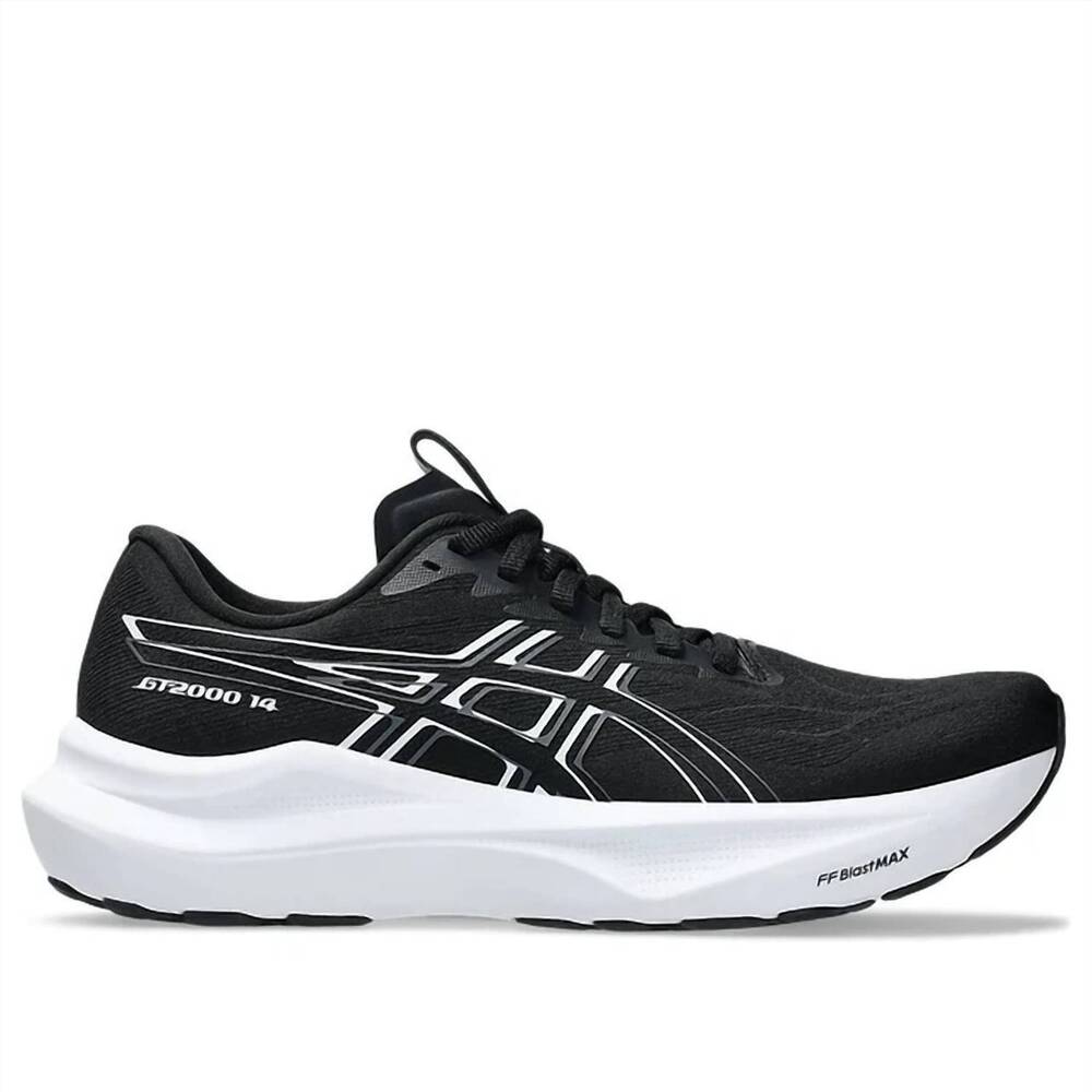 NEW ASICS women's gt-2000 14 running shoes - wide in black white
